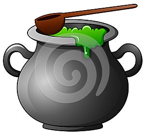 Witch cauldron cartoon