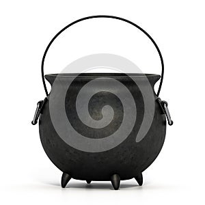 Witch cauldron isolated on white background. 3D illustration
