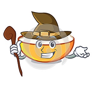 Witch cottage cheese mascot cartoon