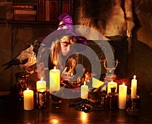 Witch with crystal ball.