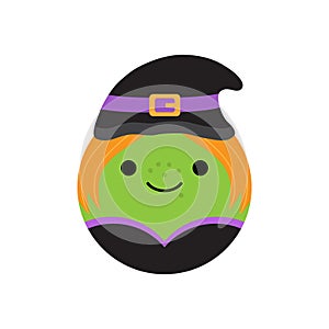 Witch cute round vector illustration icon