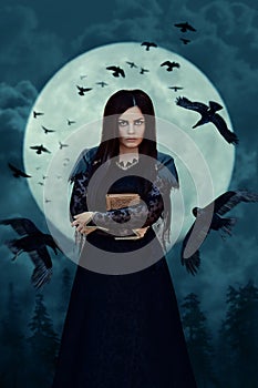 Witch in full moon