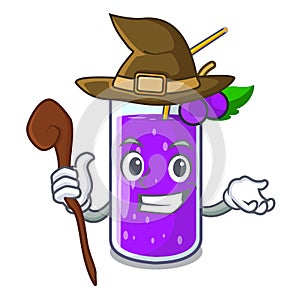 Witch grape juice in glass a mascot
