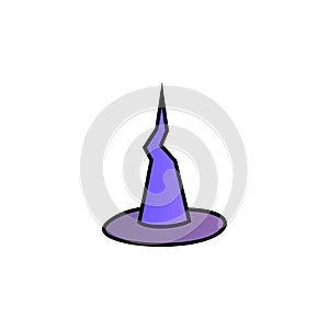 Witch hat color gradient vector icon