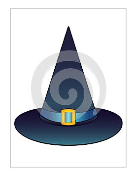 Witch hat - full color stock illustration on the theme of Halloween. Witch`s Magic Hat - Halloween Illustration