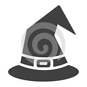 Witch hat glyph icon, halloween and scary, wizard
