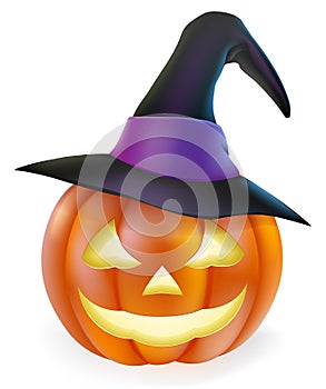 Witch hat Halloween pumpkin