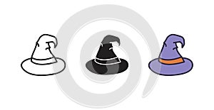 Witch hat icon,  line color vector illustration