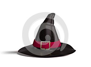 Witch hat isolated on white.