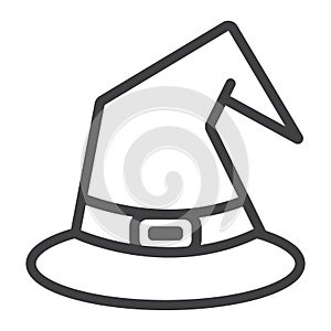 Witch hat line icon, halloween and scary, wizard