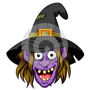 Witch head cartoon
