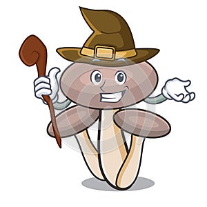 Witch honey agaric mushroom mascot cartoon