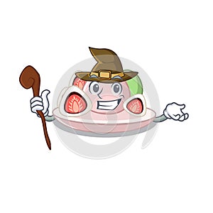 Witch ichigo daifuku isolated in the cartoon