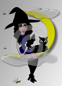 Witch on the moon