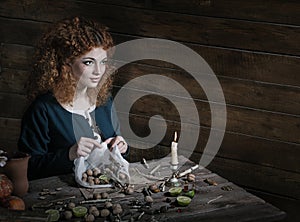 Witch preparing potion