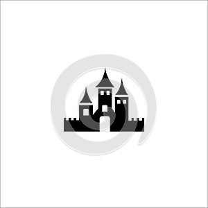 Witch`s castle halloween vector icon