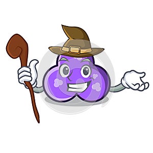 Witch trefoil mascot cartoon style