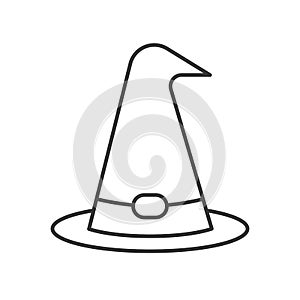 Witch or wizard hat, Halloween related icon, outline design edit photo