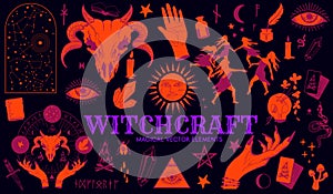 Witchcraft and Spells Vector Elements