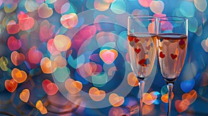 Witched with champagne large plan. Selective focus