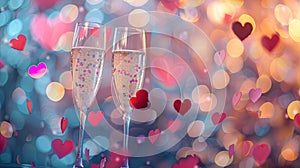 Witched with champagne large plan. Selective focus