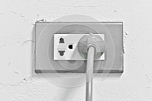 Witched on, white background.