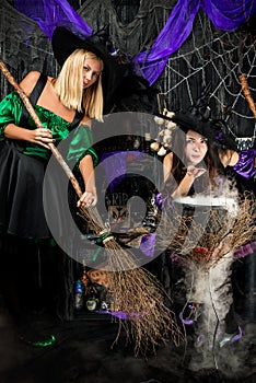 Witches with brooms