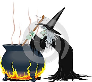 Witches Cauldron Vector Cartoon