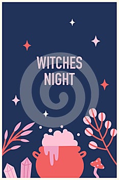 Witches night illustration. Halloween illustration