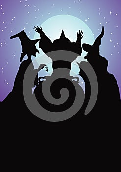 Witches silhouette photo