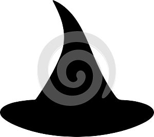 Witchs hat Black Silhouette Generative Ai photo