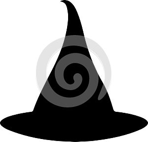 Witchs hat Black Silhouette Generative Ai photo