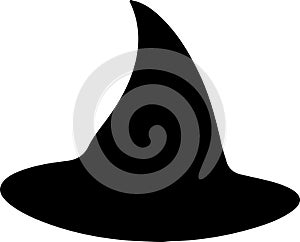 Witchs hat Black Silhouette Generative Ai photo