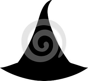 Witchs hat Black Silhouette Generative Ai photo