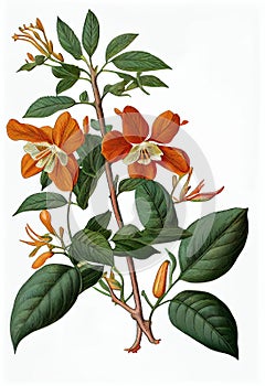 Withania Somnifera, Ashwagandha, Winter Cherry Medicinal Adaptogenic Plant, Abstract Generative AI Illustration