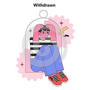 Withdrawn concept. Flat vector illustration photo
