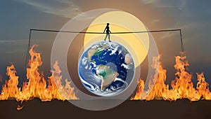 Global warming: a dramatic look at climate change. photo