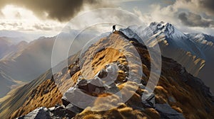 Vertical Ascent: A Photojournalistic Capture of a Climber Conquering a Majestic Mountain in New Zealand