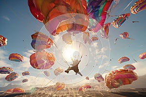 Witness the excitement of a skydiving formation