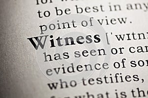 Definition of the word witness photo