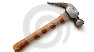 Forceful Precision: Hammer Impact on White Background photo