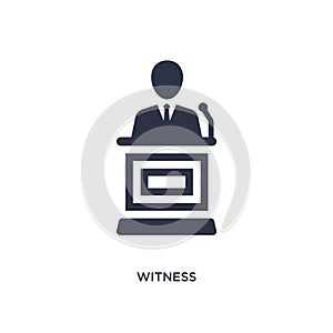 witness icon on white background. Simple element illustration from law and justice concept