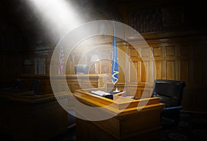 Testimone diventare, la corte aula del tribunale 