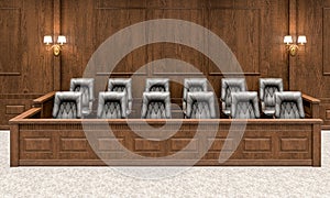 witness stand in the courtroom