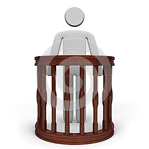 Witness Stand And Person Front View