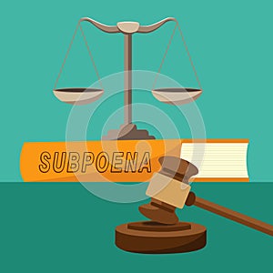 Witness Subpoena Balance Represents Legal Duces Tecum Writ Of Summons 3d Illustration