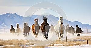 Witnessing the Winter Wild Horse Roundup on Snow-Covered Desert Plains