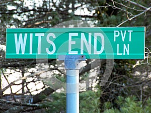 Wits End Street Sign photo