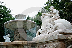 The Wittelsbacher fountain at the Lenbachplatz in Munich, German