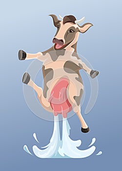 Witty cartoon cow-rocket